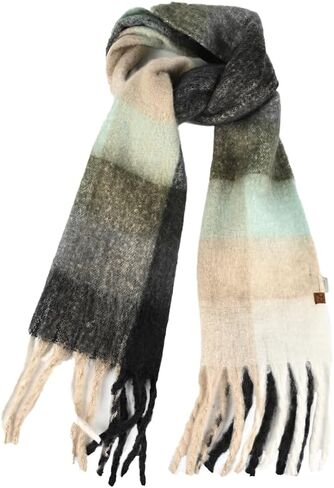 C.C Fall Winter Solid and Multicolored Woven Knit Scarf for Women in Saudi Arabia