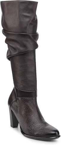 FRANCO CUADRA Women's Tall Leather Boots, Dark Brown in Saudi Arabia