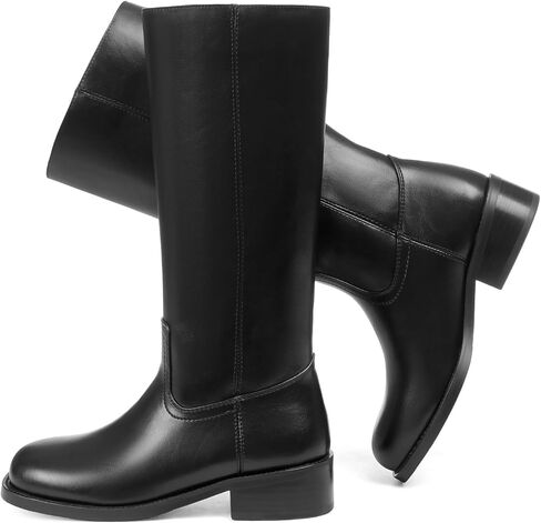 femflame Knee High Boots for Women Wide Calf Boots Women's Work Boots Hiking Boots Dress Boots Riding Boots Winter Boot with Chunky Square Heel Round Toe Boots Low Heel Platform for Daily Party in Saudi Arabia