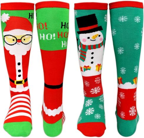 Fancy Land 2 Pairs Christmas Knee High Socks for Women Men Xmas Gifts Costume Contest Party Supplies in Saudi Arabia