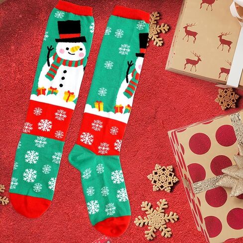 Fancy Land 2 Pairs Christmas Knee High Socks for Women Men Xmas Gifts Costume Contest Party Supplies in Saudi Arabia