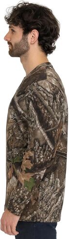 قميص صيد مموه بأكمام طويلة من Realtree للرجال | تي شيرت خارجي ماص للرطوبة بعامل حماية من أشعة الشمس بدرجة 30 in Kuwait