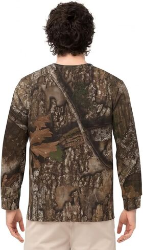 قميص صيد مموه بأكمام طويلة من Realtree للرجال | تي شيرت خارجي ماص للرطوبة بعامل حماية من أشعة الشمس بدرجة 30 in Kuwait