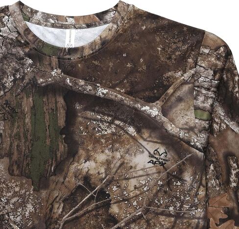 قميص صيد مموه بأكمام طويلة من Realtree للرجال | تي شيرت خارجي ماص للرطوبة بعامل حماية من أشعة الشمس بدرجة 30 in Kuwait