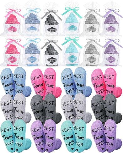 12/24 Paris Best Team Ever Cupcake Socks Gifts Bulk Christmas Employee Appreciation Gifts for Team Staff Coworker in Saudi Arabia