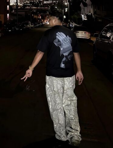 رجل Sweatpants كامو فضفاض ركض واسعة الساق المسار الصالة الرياضية فضفاضة كول عرق السراويل مرونة الخصر مع جيوب S-XXL in Kuwait