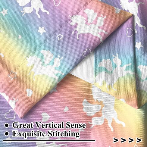 Renaiss 42 x 18 Inch Colorful Unicorn Window Valance for Girls Bedroom Bathroom Unicorn Princess Theme Decor Room Darkening Wall Decal Curtain Colorful Rainbow Rod Pocket Linen Window Treatment Drapes in Saudi Arabia