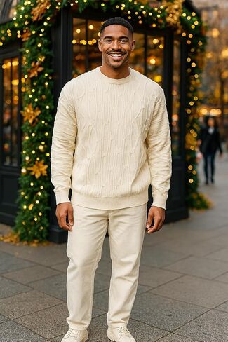Stacy Adams Men's Sweater, Solid Cable Knit Twist in Saudi Arabia