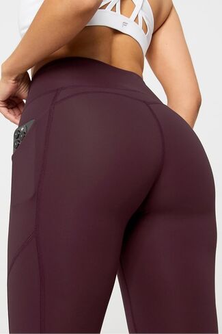Fabletics Women's Oasis PureLuxe High-Waisted Pocketed Kick Flare, XL/Regular, Oxblood in Saudi Arabia