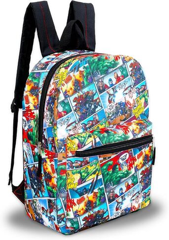 Marvel Avengers Backpack with Lunch Bag Set - Bundle of 16" School Bag, Spiderman Lunch Box, Water Bottle, Stickers, More | Avengers School Supplies for Kids in Saudi Arabia