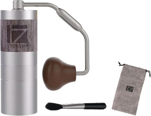 1Zpresso Q Manual Coffee Clrinder ، Mini Slim Siverse Siverse ، Burr المخروطي الفولاذ المقاوم للصدأ ، إعداد قابلة للتعديل العددي للسكب فوق Press Press Cold Brew in Kuwait