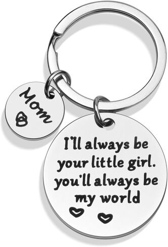 Mother’s Day Gift for Mom - Keychain Gifts from Daughter for Christmas, I'll Always Be Your Little Girl, You Will Always Be My World, Daughter Keychain for Mom Birthday, Valentine’s Day Gifts in Saudi Arabia