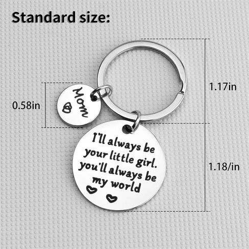 Mother’s Day Gift for Mom - Keychain Gifts from Daughter for Christmas, I'll Always Be Your Little Girl, You Will Always Be My World, Daughter Keychain for Mom Birthday, Valentine’s Day Gifts in Saudi Arabia