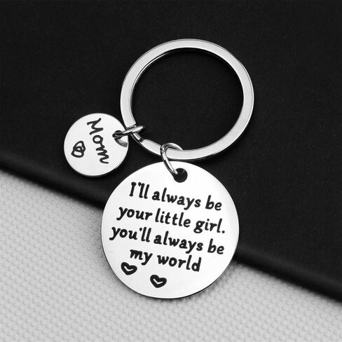 Mother’s Day Gift for Mom - Keychain Gifts from Daughter for Christmas, I'll Always Be Your Little Girl, You Will Always Be My World, Daughter Keychain for Mom Birthday, Valentine’s Day Gifts in Saudi Arabia