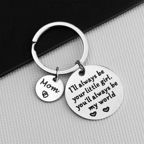 Mother’s Day Gift for Mom - Keychain Gifts from Daughter for Christmas, I'll Always Be Your Little Girl, You Will Always Be My World, Daughter Keychain for Mom Birthday, Valentine’s Day Gifts in Saudi Arabia
