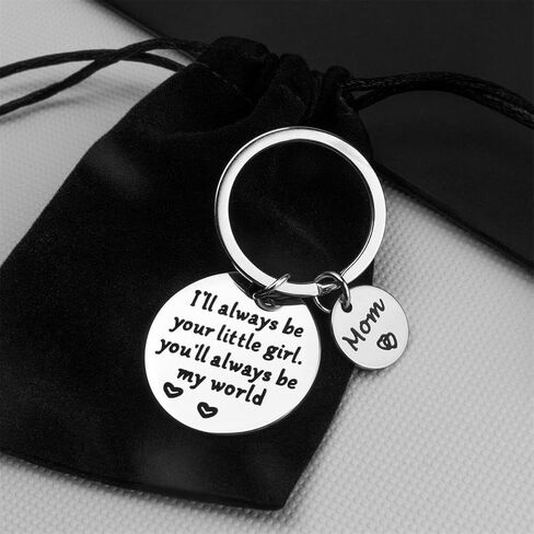 Mother’s Day Gift for Mom - Keychain Gifts from Daughter for Christmas, I'll Always Be Your Little Girl, You Will Always Be My World, Daughter Keychain for Mom Birthday, Valentine’s Day Gifts in Saudi Arabia