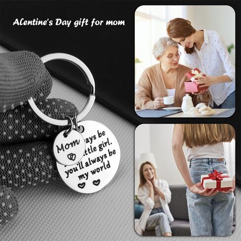 Mother’s Day Gift for Mom - Keychain Gifts from Daughter for Christmas, I'll Always Be Your Little Girl, You Will Always Be My World, Daughter Keychain for Mom Birthday, Valentine’s Day Gifts in Saudi Arabia