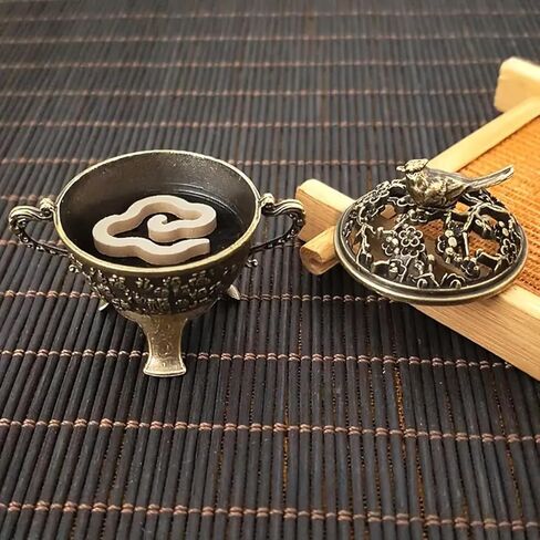 Mini Zinc Alloy Incense Holder with Magpie Design – Elegant Incense Burner for Home and Meditation in Saudi Arabia