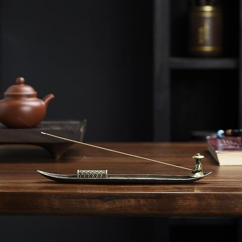 Creative Incense Holder Holder Boat Old Men Fishing Stick Burner Aromatherapy Ornament Home Decor in Saudi Arabia