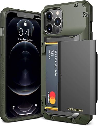 VRS DESIGN Damda Glide Pro Phone Case for iPhone 12 Pro Max, with [4 Cards] Premium Sturdy [Semi Auto] Credit Card Holder Slot Wallet for iPhone 12 Pro Max 6.7 inch(2020) Black in Saudi Arabia