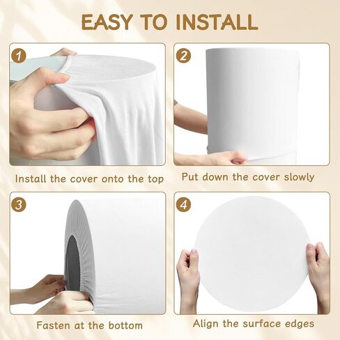 أغطية حامل بقاعدة أسطوانية بيضاء 3 قطع - غطاء أسطواني من الألياف اللدنة لحوامل الأسطوانات لأغطية الحفلات، حامل بقاعدة أسطوانة مناسبة وحامل أسطواني أبيض للحفلات (الحوامل غير متضمنة) in Kuwait