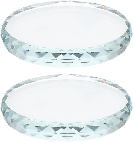VOSAREA 2pcs Glass Display Base for Collectibles Ornament Stands and Handicrafts Lightweight Round Crystal Holder for Home Decoration and Craft Display in Saudi Arabia