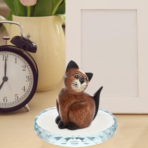 VOSAREA 2pcs Glass Display Base for Collectibles Ornament Stands and Handicrafts Lightweight Round Crystal Holder for Home Decoration and Craft Display in Saudi Arabia