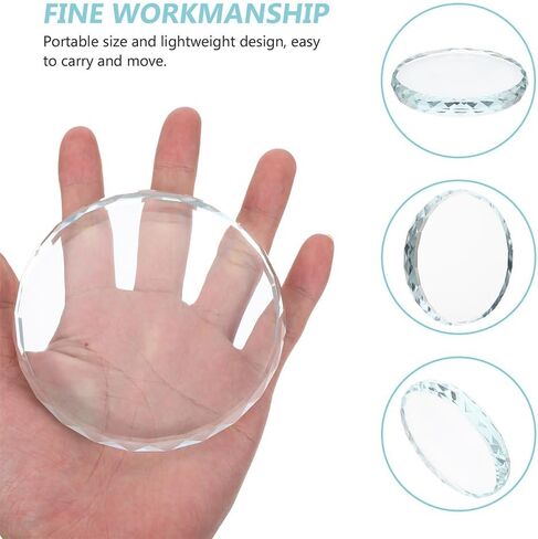 VOSAREA 2pcs Glass Display Base for Collectibles Ornament Stands and Handicrafts Lightweight Round Crystal Holder for Home Decoration and Craft Display in Saudi Arabia