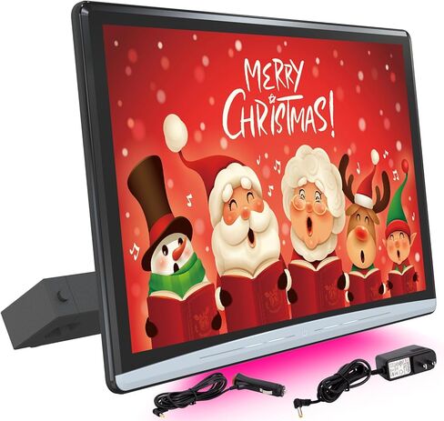 13.3 بوصة 4K Android 11 مشغل فيديو Dual Dual Car مسند للسيارة ، 2G+32G تلفزيون السيارة الخلفية مع WIFI 2.4G/5G ، ودعم شاشة مسند السيارة رابط الاتصال اللاسلكي ، HDMI في+OUT/Bluetooth/FM/USB in Saudi Arabia