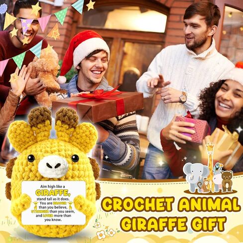 Giraffe Gifts for Women Men Emotional Crochet Support Giraffe Stuffed Animal Positive Crochet Giraffes Plush Gifts Christmas Stocking Stuffers for Women Inspirational Birthday Desk Decor in Saudi Arabia