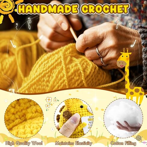 Giraffe Gifts for Women Men Emotional Crochet Support Giraffe Stuffed Animal Positive Crochet Giraffes Plush Gifts Christmas Stocking Stuffers for Women Inspirational Birthday Desk Decor in Saudi Arabia