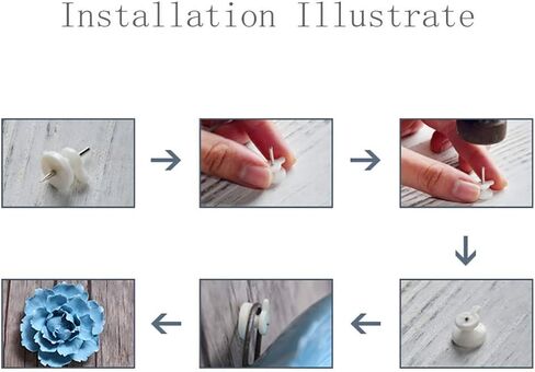 الفاوانيا السيراميك زهرة جدار ديكور الاصطناعي 3D زهرة جدار الفن لغرفة المعيشة المنزل المدخل غرفة نوم المطبخ مزرعة الحمام غرفة الطعام، أبيض، 5.90 بوصة in Kuwait