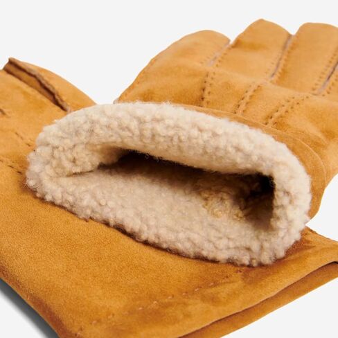 Fratelli Orsini Winter Gloves Beatrice for Women - Suede leather gloves with luxurious shearling lining - color Camel in Saudi Arabia