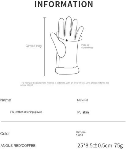 Womens Winter Leather Gloves Pu Suede Double-Layer Fleece Lined Women'S Touchscreen Windproof Fur Opening in Saudi Arabia
