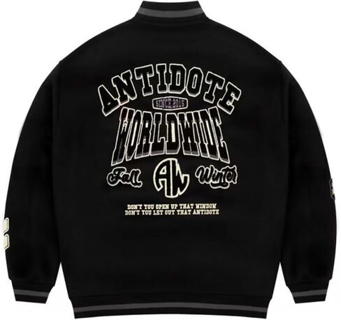 Men's Baseball Jacket Men's Hip Hop Letter Embroidered Fleece Pilot Standing Collar Cardigan Jacket Jacket in Saudi Arabia