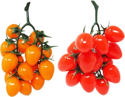 2 Strings of Lifelike Artificial Cherry Tomatoes Realistic Fake Tomato Simulation Vegetables Fruits for Home, Garden, Display Cabinet, Photography, Christmas, Harvest Festival Decoration in Saudi Arabia