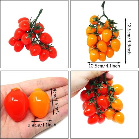 2 Strings of Lifelike Artificial Cherry Tomatoes Realistic Fake Tomato Simulation Vegetables Fruits for Home, Garden, Display Cabinet, Photography, Christmas, Harvest Festival Decoration in Saudi Arabia