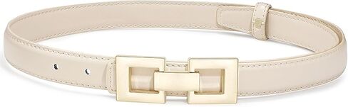 Glamorstar Women Skinny Belts Thin PU Leather Waist Belt with Gold Buckle in Saudi Arabia