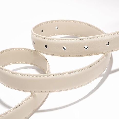 Glamorstar Women Skinny Belts Thin PU Leather Waist Belt with Gold Buckle in Saudi Arabia