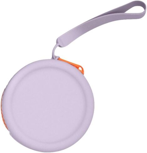Generic Round Silicone Coin Purse Mini Earphone Storage Bag Waterproof Data Cable Storage Bag Casual Portable(Purple) in Saudi Arabia