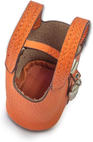 Summer-Ray Handmade Mini Leather Lady Handbag with Lock Pendant and Scarf Accent - Stylish Handbag Accessories in Saudi Arabia