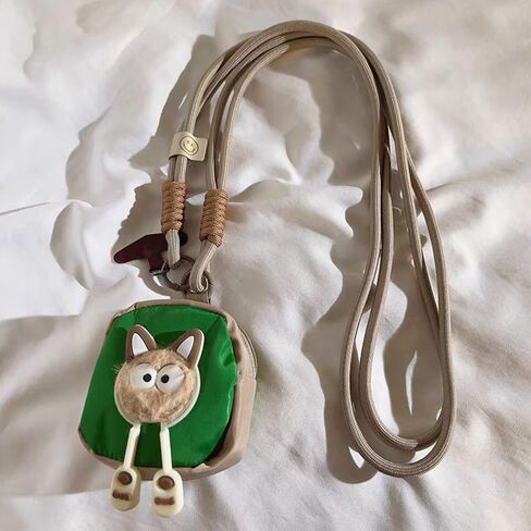 Mini Coin Purse Keychain Charm, Multifunctional Pouch for Keys Coins Earphone Lipstick, Cable Organizer Zipper Pouch, Stylish Cat green Bag Accessories Cat Lover Gifts for Women (Nylon Rope) in Saudi Arabia