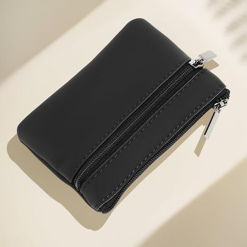 Genuine Leather Coin Purse – Multi-Function Card Holder, Keychain Mini Wallet with Waterproof Zipper – Vintage Retro Style Unisex for Women in Saudi Arabia