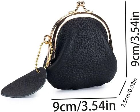 Vintage Metal Buckle Coin Purse Kiss Lock Bag Tiny Convenient Women's Coin Purse Put Earphone Coin (black) in Saudi Arabia