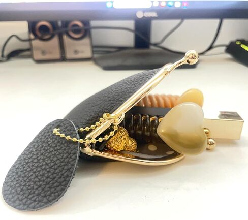 Vintage Metal Buckle Coin Purse Kiss Lock Bag Tiny Convenient Women's Coin Purse Put Earphone Coin (black) in Saudi Arabia