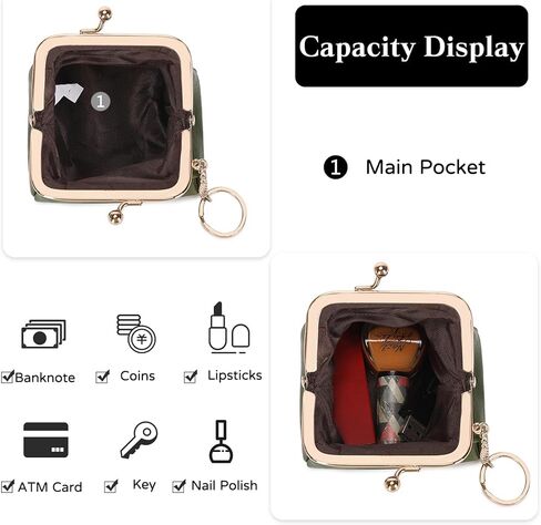 Coin Purse for Women - Retro Vintage Genuine Leather Mini Wallet, Small Change Purse (Black) in Saudi Arabia