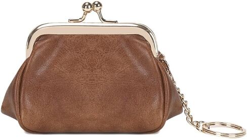 Coin Purse for Women - Retro Vintage Genuine Leather Mini Wallet, Small Change Purse (Black) in Saudi Arabia