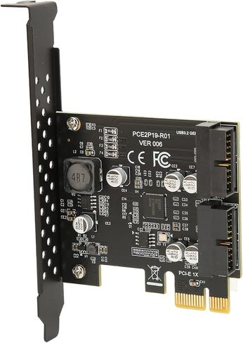PCIE to USB Expansion Card USB3.2 Front GEN1 Expansion Card, Dual Port 5Gbps High Speed Computer Expansion Card 19Pin Socket Expansion Card Front Panel Connector Riser Card in Saudi Arabia