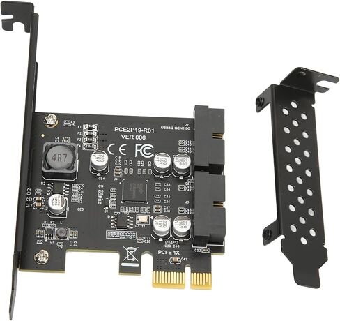 PCIE to USB Expansion Card USB3.2 Front GEN1 Expansion Card, Dual Port 5Gbps High Speed Computer Expansion Card 19Pin Socket Expansion Card Front Panel Connector Riser Card in Saudi Arabia