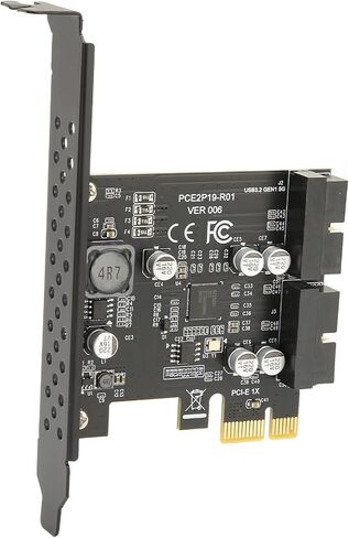 PCIE to USB Expansion Card USB3.2 Front GEN1 Expansion Card, Dual Port 5Gbps High Speed Computer Expansion Card 19Pin Socket Expansion Card Front Panel Connector Riser Card in Saudi Arabia